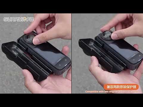 For Insta360 X4 Sunnylife Integrated Lens Screen Camera Cover Protector Screen Protective Case (Transparent Black) - YouTube Video