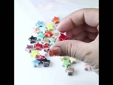 20 PCS/Pack Macaron Electroplated Star Ceramic Beads DIY Jewelry Accessories(Mixed Color) - YouTube Video