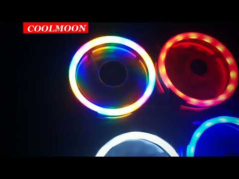 COOLMOON 12cm Dual Aperture Computer Mainframe Chassis Dual Interface Fan(Colorful) - YouTube Video