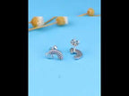 Rainbow S925 Sterling Silver Stud Earrings Diamonds Hypoallergenic Earrings - YouTube Video
