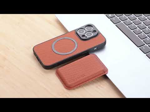 For iPhone 18 Pro / 17 Pro Carbon Fiber Leather Card Magsafe Phone Case(Black) - YouTube Video