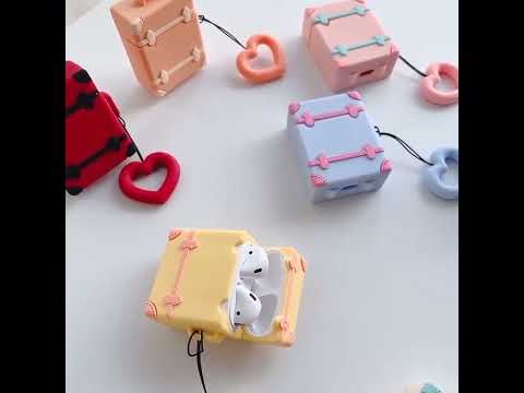 Wireless Earphones Shockproof Candy Colored Suitcase Silicone Protective Case for Apple AirPods 1 / 2(Orange) - YouTube Video