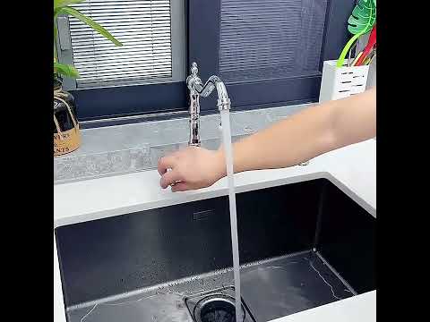Kitchen European Style Faucet 360 Degree Rotating Wash Basin Hot Cold Faucet - YouTube Video