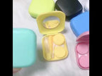 5PCS/Set Mini Square Plastic Contact Lens Case with Mirror(Blue) - YouTube Video