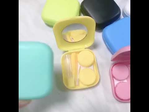 5PCS/Set Mini Square Plastic Contact Lens Case with Mirror(Blue) - YouTube Video