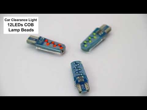 10 PCS T10 DC12V / 1.2W Car Clearance Light 12LEDs COB Lamp Beads (Yellow Light) - YouTube Video