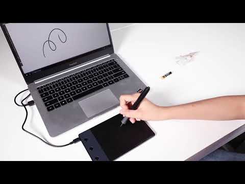 Huion PEN-68 Professional Wireless Graphic Drawing Replacement Pen for Huion 420 / H420 / K56 / H58L / 680S Graphic Drawing Tablet(Black) - YouTube Video