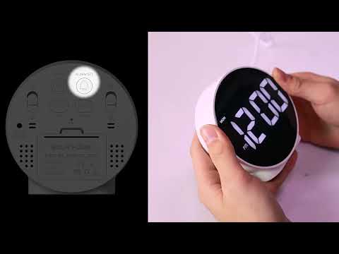 EDUP EH-8816 Simple Digital Electronic Clock Night Light Battery Plug-in Dual Power Mode Alarm Clock(Black Case White Letter) - YouTube Video