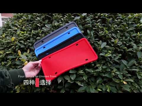 2 Sets Waterproof Rustproof Non-damaging Car Paint Silicone License Plate Frame, Specification: US Black - YouTube Video