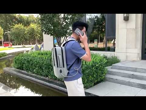 140 Large-capacity Business Commuter Laptop Backpack with USB Charging Interface(Blue) - YouTube Video
