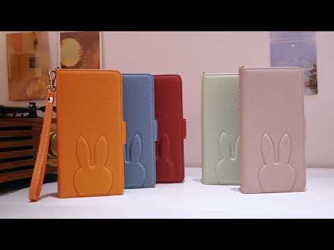 For Motorola Edge 5G 2024 Bunny Ears Side Magnetic Clasp Vegan Leather Phone Case with Wrist Strap(Blue) - YouTube Video