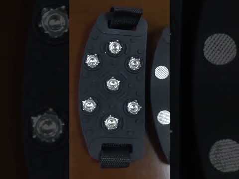 DM-1601 1pair Outdoor Mountaineering Snow Ice Surface 7-tooth Crampons Zinc Alloy Spikes Silicone Anti-skid Shoe Covers, Size:One Size - YouTube Video