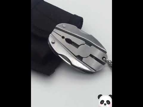 Portable Multifunction Folding Plier Stainless Steel Foldaway Knife Keychain Screwdriver(Silver) - YouTube Video