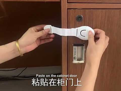 10 PCS Cabinet Door Lock Kids Drawer Locker Security Invisible Locks for Home Storage Child Lock Baby Safety Cabinet Lock - YouTube Video