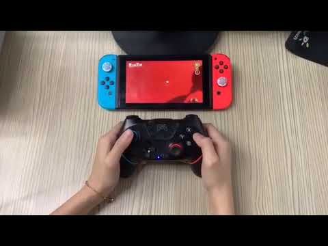 Vibration 6-axis Somatosensory Wireless Bluetooth Gamepad For Switch(Green Blue) - YouTube Video