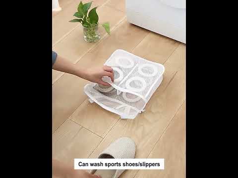 Nylon Laundry Bag Shoe Wash Trainer Sports Sneaker Tennis Boots Laundry Mesh Washing Bag - YouTube Video