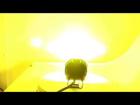 LED Motorcycle Spotlight With Red Devil Eye Spotlight High and Low Beam External Headlight - YouTube Video