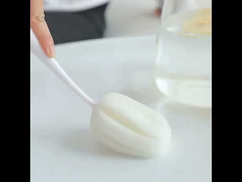 Long Handle Sponge Cup Brush Mug Cleaning Brush Bottle Brush Glass Cup Brush(White) - YouTube Video