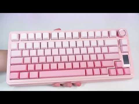 AULA S75 Pro 80 Keys wired/2.4G/Bluetooth Three Model Customizable Gradient Mechanical Keyboard(Side Engraving Pink) - YouTube Video