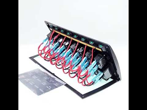 3Pin 8 Way Switches Combination Switch Panel with Light and Projector Lens for Car RV Marine Boat - YouTube Video