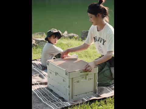Naturehike Outdoor Large Capacity Folding Storage Box Portable Camping Table, Spec: 23L Light Gray - YouTube Video