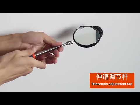 Retractable Vehicle Car Chassis Inspection Mirror with 3 PCS 5mm LED Lights, Mirror Diameter: 82mm, Max Expanding Length: 760mm - YouTube Video