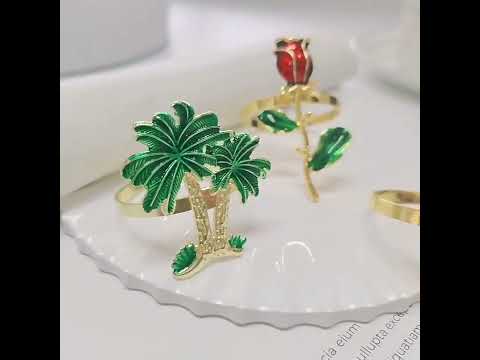 Western Restaurant Coconut Tree Metal  Napkin Ring(Z1074) - YouTube Video
