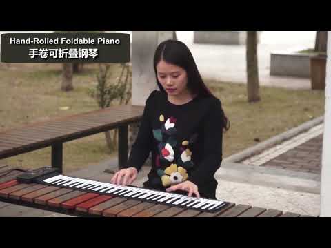 PN61S 61-key Hand-Rolled Foldable Piano Thickened Portable Beginner Keyboard - YouTube Video