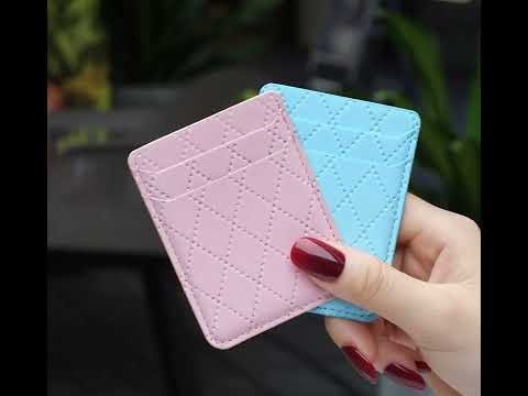 BFK11 Diamond Lattice Card Bag Mobile Phone Back Sticker(Dark Purple) - YouTube Video