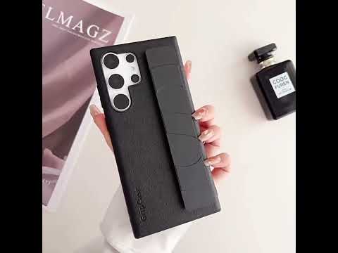 For iPhone 15 Pro Max Skin Elastic Wrist Grip Back Cover Phone Case(Black) - YouTube Video