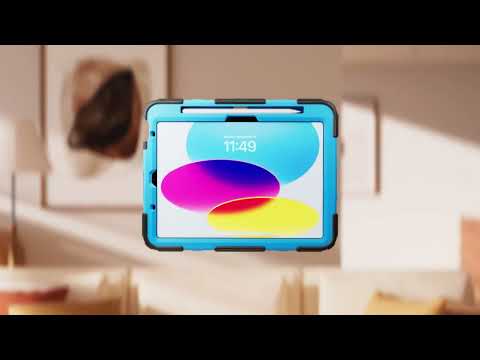 For iPad Air 13 2026 / 2025 / 2024 Big Holder Silicone Hydric PC Tablet Case with Shoulder Strap(Navy Black) - YouTube Video