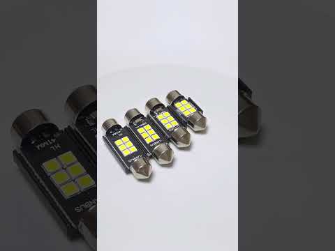 2 PCS 39mm DC12V-24V 3W 6000K 660LM 6LEDs SMD-3030 Car Reading Lamp / License Plate Light - YouTube Video