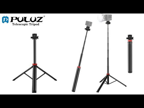 PULUZ 2m 8-section Aluminum Alloy Broadcast Fill Light Bracket Telescopic Tripod (Black) - YouTube Video