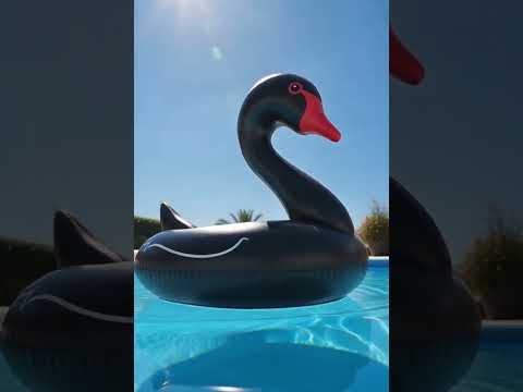 Swan Shaped Inflatable Floating Swimming Safety Pool Ring, Inflated Size: 110cm (Black) - YouTube Video