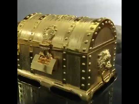 Double-Layer Jewel Box With Lock Metal Decorative Ornaments, Size: 17.5x13.5x12.5cm(Gold) - YouTube Video