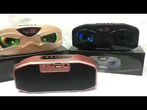 M5 Portable 6D Surround Sound Digital Display Bluetooth Speaker(Gold) - YouTube Video