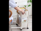 Household Movable Floor-Standing Trolley Bookcase Multifunctional Kitchen Bedroom Shelf With Wheels, Style: 2 Layer With Lid - YouTube Video