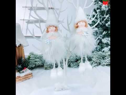 Christmas Decoration Plush Girl Angel Pendant Christmas Tree Pendant Gift, Size: Snowflake Angel(White) - YouTube Video