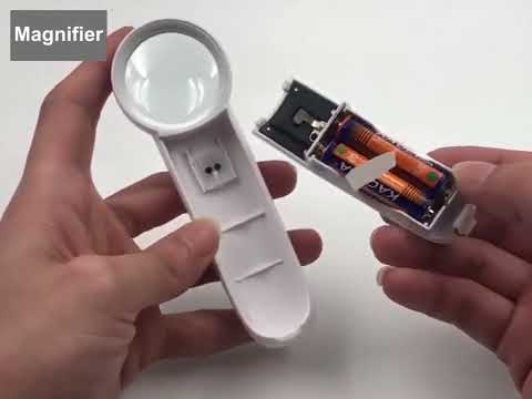 15X Handheld Exclamation Mark Type Magnifier with 2 LED - YouTube Video