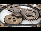 Retro Wooden Round Single-sided Gear Clock Number Wall Clock, Diameter: 40cm (Gold) - YouTube Video
