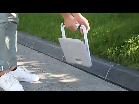 Portable Folding Stool Iron Frame Legs Lightweight Collapsible Chair(Grey) - YouTube Video