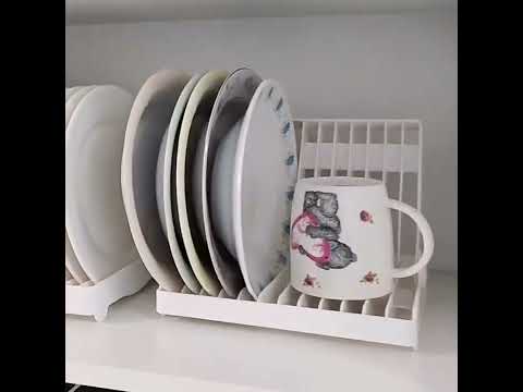 Foldable Dish Drip Rack Plate Holder(White) - YouTube Video