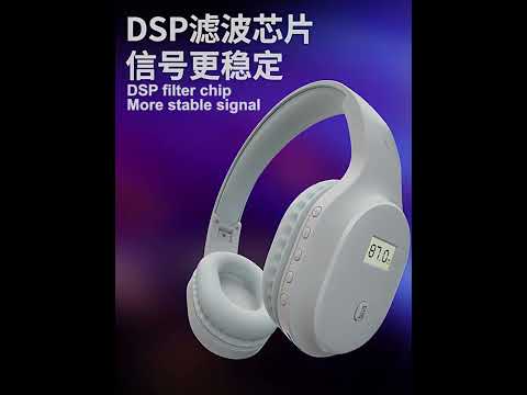 A8 Charging Version Portable Digital Display FM Headphone(White) - YouTube Video