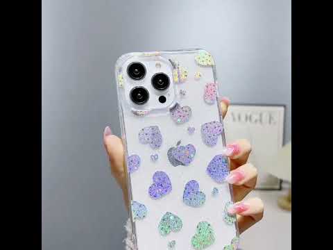 For iPhone 14 Little Star Series Glitter Powder TPU Phone Case(Little Love Heart) - YouTube Video
