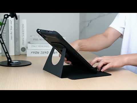For iPad Air 13 2026 / 2025 / 2024 Honeycomb Magnetic Rotation Holder Leather Smart Tablet Case(Pink) - YouTube Video