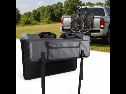 Pickup Truck Tailgate Pad for 2 Bikes Heavy-Duty Waterproof Tailgate Bike Protection Mat(Black) - YouTube Video