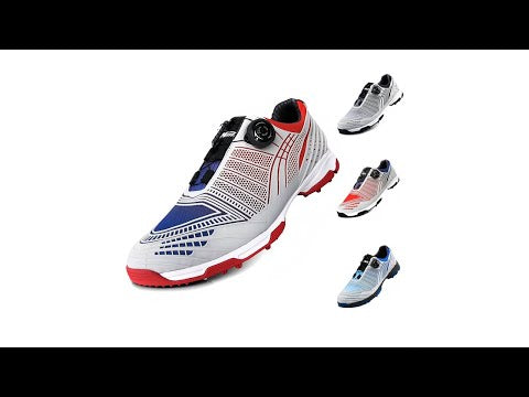 PGM Golf Knob Buckle Lace Sneakers Outdoor Sport Non-slip Shoes for Men(Color:Red Blue Size:39) - YouTube Video