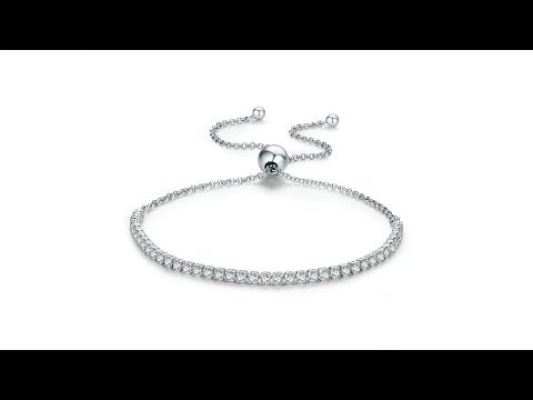 Affectionate S925 Sterling Silver Bracelet Adjustable Women Bracelet - YouTube Video