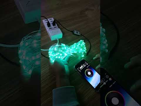 Christmas Decoration RGB Copper Wire String Light Bluetooth Mobile APP Control, Length: 10m 100 LEDs - YouTube Video
