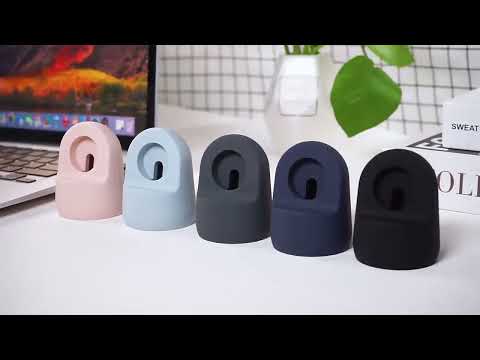 For Apple Watch AhaStyle PT63  Silicone Charging Storage Stand Mini Charging Base, Without Charger(Pink) - YouTube Video